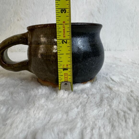 Handmade Studio Art Stoneware Pottery Soup Mug With Unique Glaze Signed 87' - Picture 6 of 6